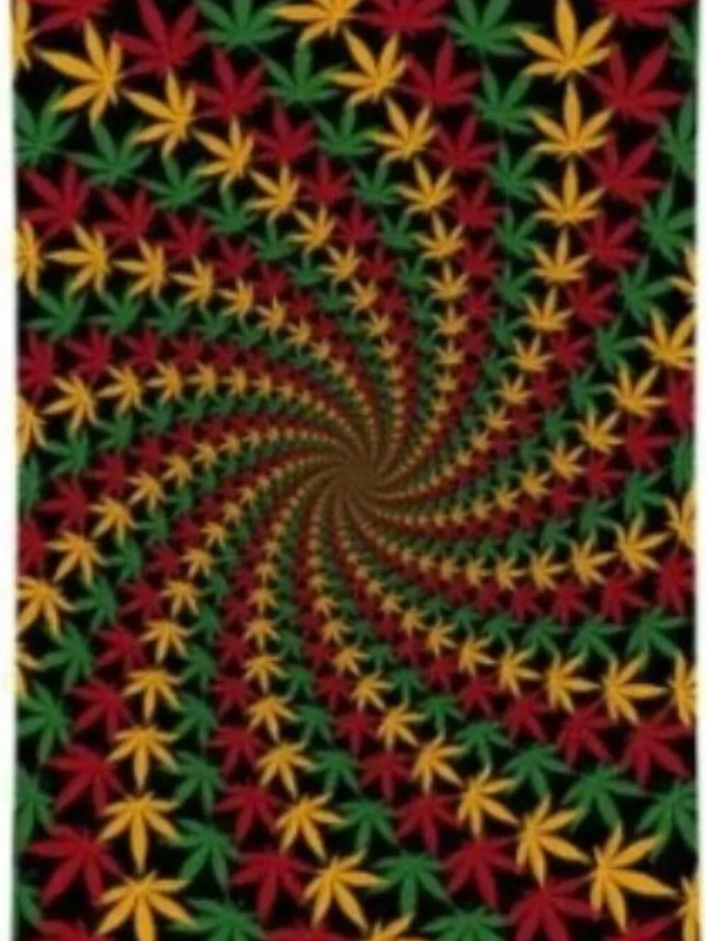 Rasta Leaf Spiral 3D Tapestry ~ Complete w/Corner Loops ~ 30